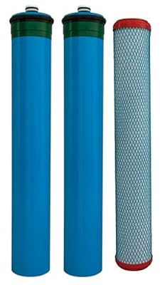 Evolution High Flow RO System Replacement Filter Set - Includes 2 Membranes & 1 Chlora Shield Filter for Advanced Water Filtration