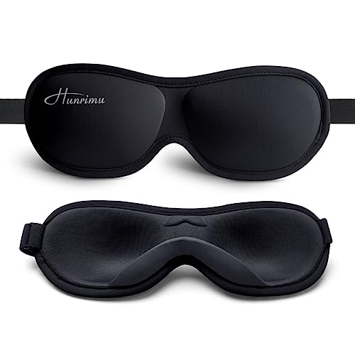 Hunrimu 3D Schlafmaske für Damen & Herren - Augenabdeckungen zum Schlafen & Reisen - Sofort Komfort (Schwarz)  
Hunrimu 