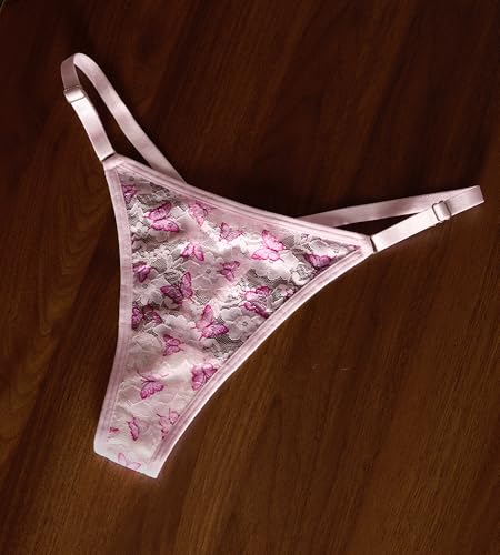 Image of SHARICCA Lace G-String Thongs for Women Adjustable Sexy Low Rise Underwear Breathable T-back Thongs Panties 3 Pack