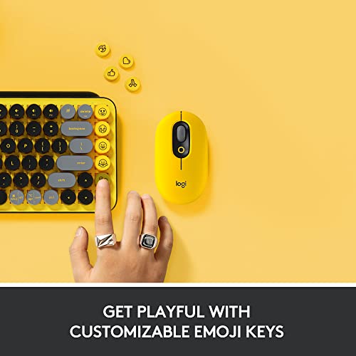 Image of Logitech POP Wireless Mouse and POP Keys Mechanical Keyboard Combo - Customisable Emojis, SilentTouch, Precision /Speed Scroll, Compact Design, Bluetooth, USB, Multi-Device, OS Compatible - Blast