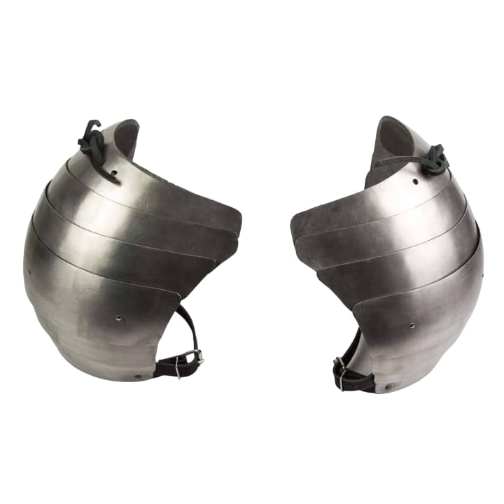 Medieval Segmented Pauldrons Steel Shoulder Guard Viking Crusader Spaulders Armor LARP/Cosplay Ren Faire Adult Costume