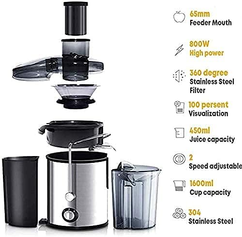 Extractor de Jugos para Frutas y Verduras con Boca Ancha y 2 Velocidades miniatura 6