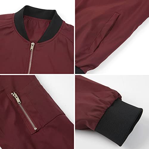 Mansdour Men's Lightweight Flight Bomber Jacket Spring Fall Causal Softshell Windbreaker Coat Outerwear Slim Fit Windproof Baseball Jacket Outdoor Varsity Jackets Sportswear #TOP4