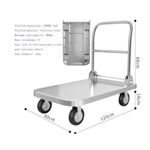 Carretilla multifuncional plegable de acero inoxidable miniatura 2