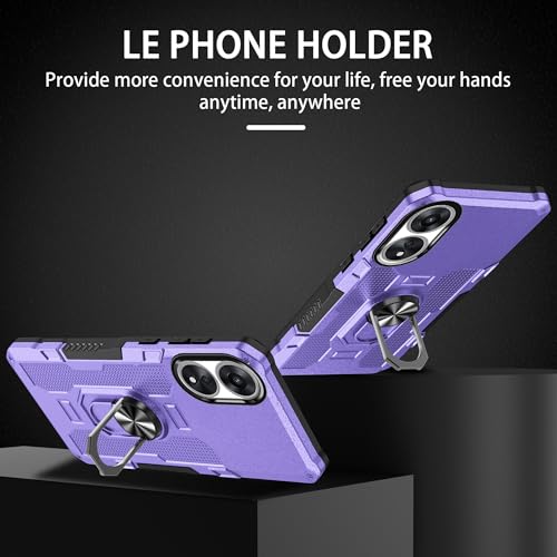 Coque Oppo A78 étui protection antichoc violet avec bague support rotative 360