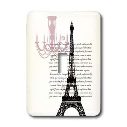 Interrupteur à bascule Tour Eiffel avec lustre chic et script - 4