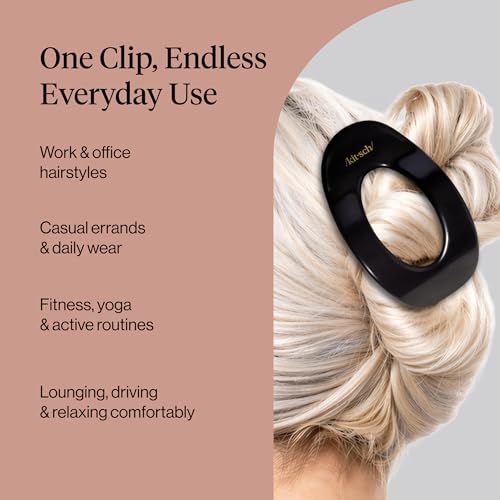 Kitsch Large Flat Claw Clip (Black, Single) — view 6