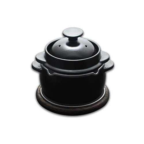 Amazon｜黒樂 かまどご飯釜（小) 1合から2合炊き用｜ご飯鍋・文化鍋