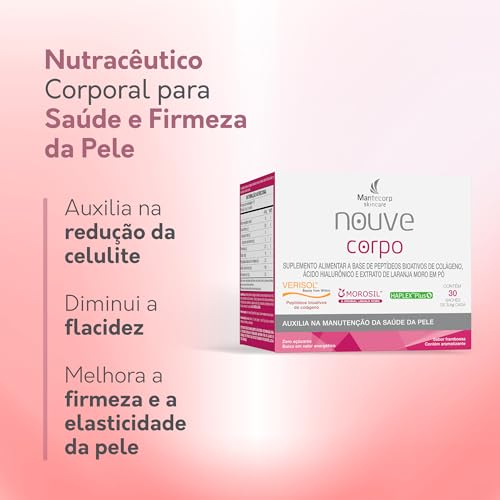 MANTECORP - Nutracêutico Nouve Framboesa - Saúde e Firmeza para a Pele, Reduz Flacidez e Celulite -