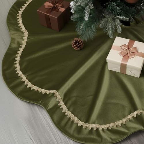 Arrowbash Christmas Tree Skirt 48 Inch Moss Green...