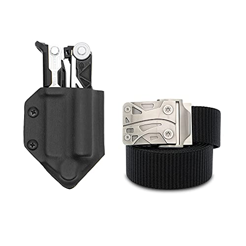 Bundle Of Clip & Carry Black Kydex Multitool Sheath For The Gerber Center-Drive Tool Holster & Tool Inspired Edc Belt #TOP4