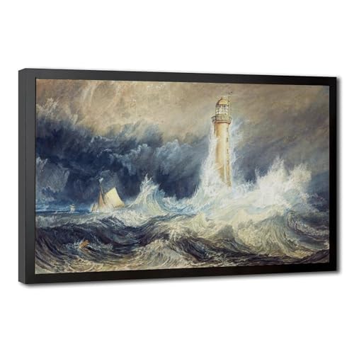 Toile Bell Rock Lighthouse Turner pour habiller un mur vide de bureau 20x30