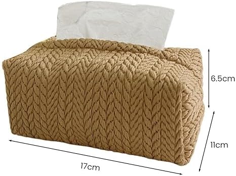 Tissue Storage Box Holder Crop Texture Decorative Car Daily Use(E) image 5