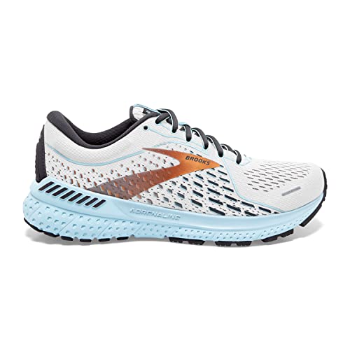 Brooks Women's Adrenaline Gts 21 Running Shoe - White/Alloy/Light Blue - 11.5 #TOP1