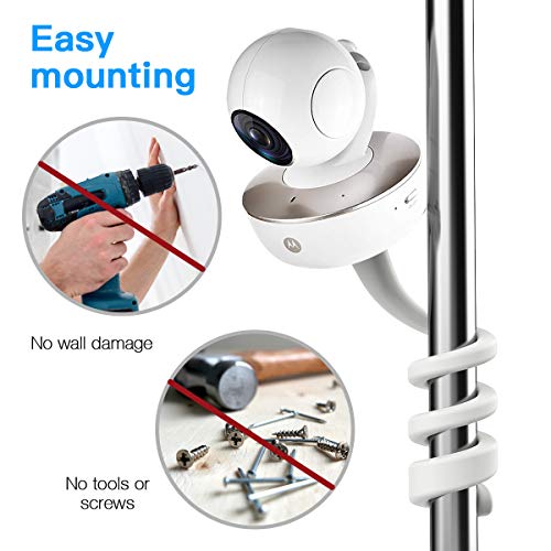 TIUIHU Veelzijdige Twist Babyfoon Mount voor Arlo Babyfoon Motorola Babyfoon en andere camera's met 1/4 Schroef - Duurzame en eenvoudige installatie (wit) - Afbeelding 7