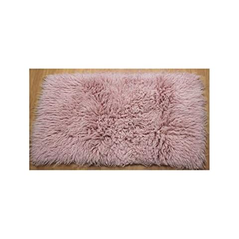 Rugs & Stuff Premium Shaggy Flokati Greek Rug Pastel Pink - 70 x 120cm - 2000gsm Cover