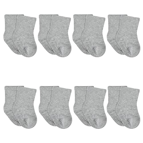 Image of Gerber Baby 8-Pack Wiggle-Proof Jersey Crew Socks