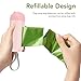 Asixxsix Dog Poop Bag Holder, Portable Dog Poop Bag Dispenser with 1 Roll Bags, Leakproof Pet Waste Bag Holder for Travel, Walking, Refillable Design (Pink)