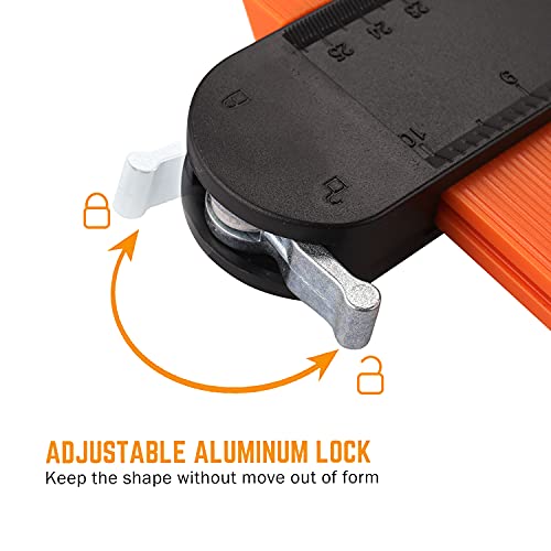 Contour Gauge Tool 10 & 5 Inch - Super Gauge Shape Profile Tool, Outline Duplicator For Corner Measuring, Adjustable Woodworking Tool, Birthday Gifts For Men, Dad, Cool Gadgets Home #TOP1