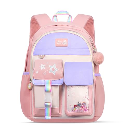 Aucuu Kawaii Rucksack, Kinderrucksack, Schultaschen für Mädchen, Große Kapazität Schultasche, Anti-Theft Rucksäcke, Harajuku Schultasche für Teenager-Mädchen, Lila