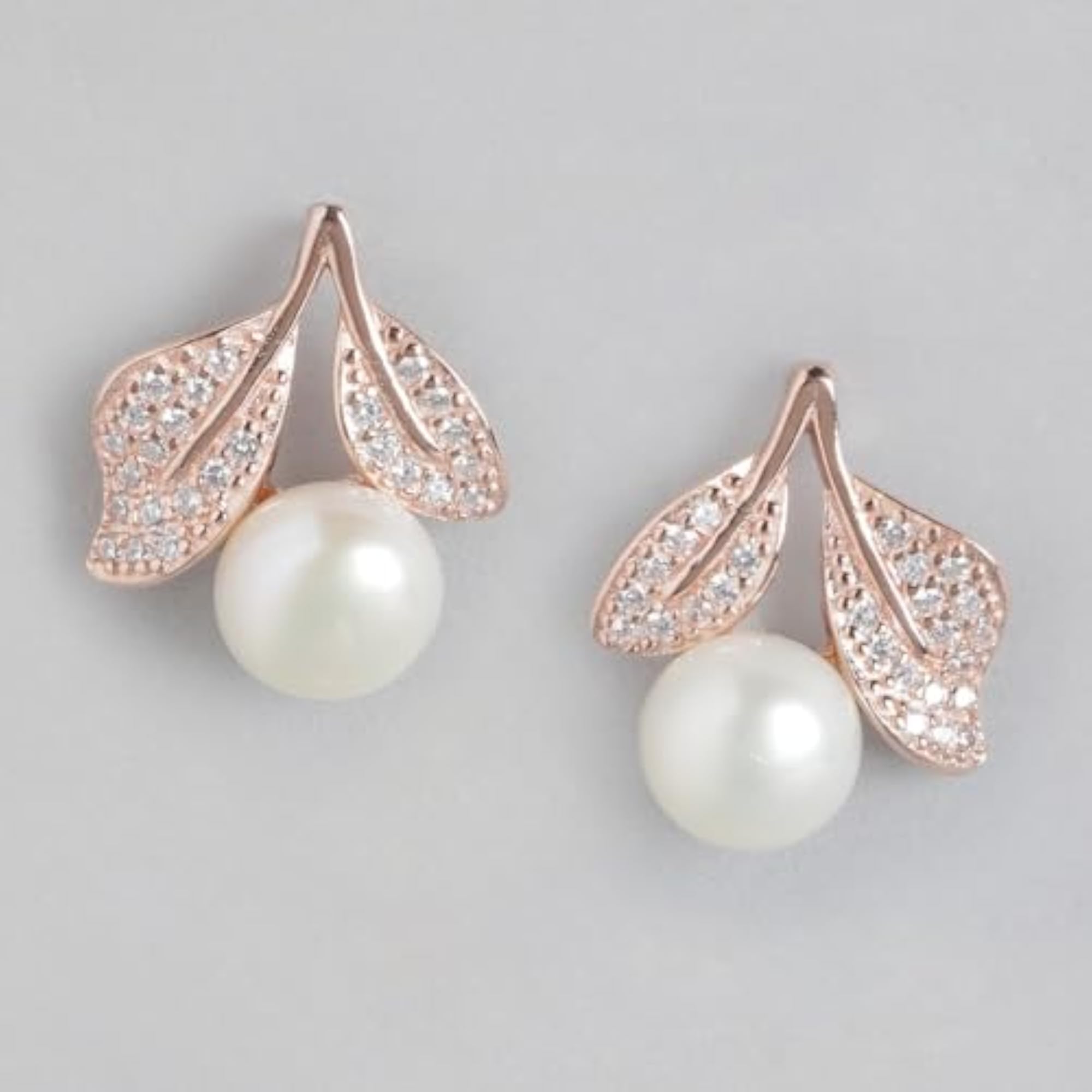 925 Sterling Silver Freshwater Pearl Stud Earrings, Minimal Design