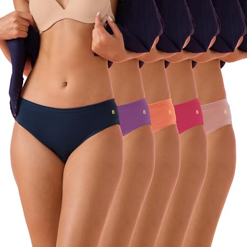 Image of Enamor Chic Cotton, All Day Comfort, Mid Waist Hipster Panty for Women - Naturally Breathable, Antimicrobial with Stain Release, Inner Elastic, Full Coverage - CH03