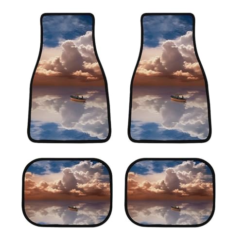 Tapis de sol de voiture anti-saleté : 4 tapis antidérapants motif bateau et nuage