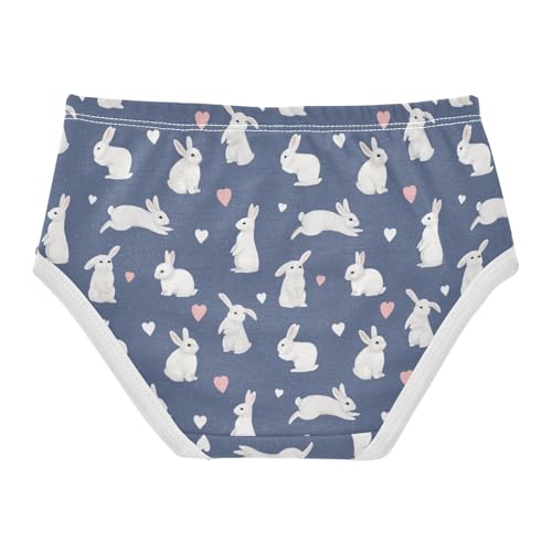 Wusikd White Rabbits Girls' Underwear Cotton Cute Bunnies Girls Briefs Soft Toddler Underwear 5T2