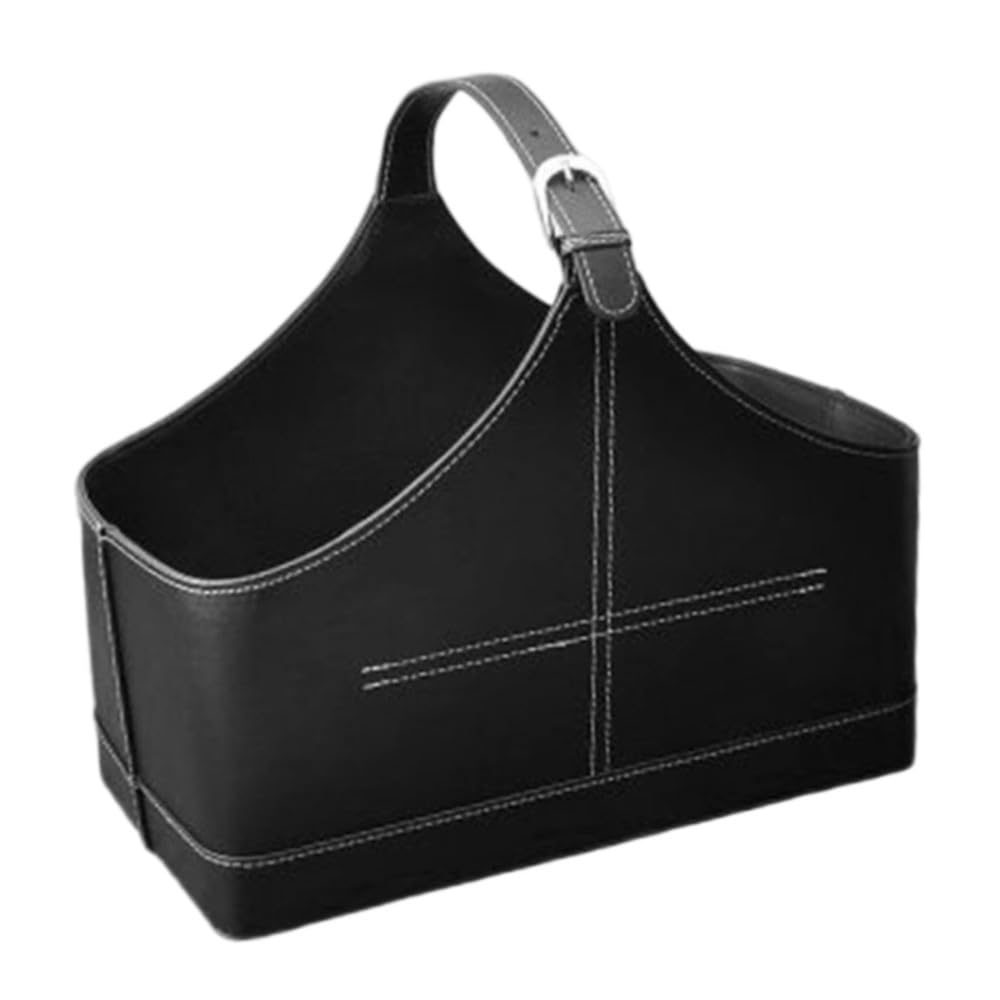 Cesto regalo per vino in pelle sintetica, elegante cestino per conservare vino, cioccolato, regali per la famiglia e l'università (S)