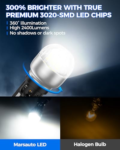 Marsauto 912 921 LED Bulbs for Backup Reverse Light,300% Brighter T15 906 904 W16W LED Bulbs with 3020SMD Chip,Non-polarity,6000K Xenon White,Pack of 2 - Image 3