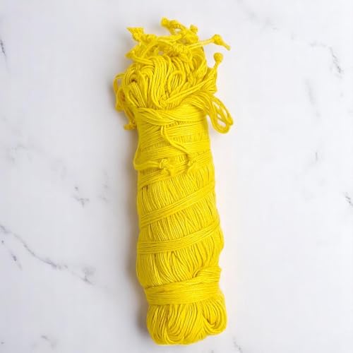 Image of Janeu Sacred Thread for Men (10 Pieces) | Pure Cotton Yajnopavita | Brahmin Janeu Dhaga for Pooja, Upanayan Sanskar Strong & Traditional White Thread (Yellow)