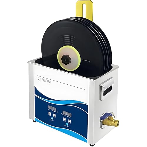 Pulitore a ultrasuoni Pulitore a ultrasuoni per Dischi - Macchina per la Pulizia dei vinili da 6,5 l con Temperatura Regolabile, temporizzazione e Rotazione Automatica per la Cura Profession