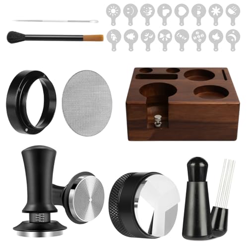 SEHAUSEU 58mm Espresso Tamper Set mit Tamperstation für Barista Kaffee Tamper Station Barista Zubehör Universal Koffee Tamping Ständer für Siebträger Tamper Caffee Leveler WDT Tool