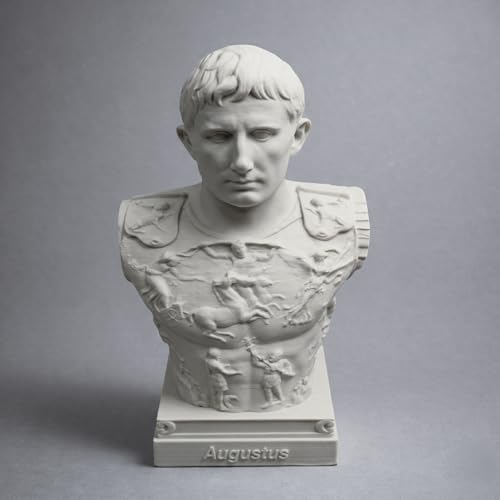 Busto Estatua Emperador Romano Augusto 4 pulg Hx2.5 Wx2 D
