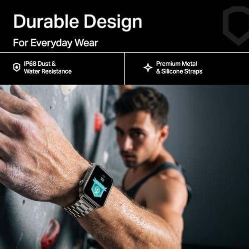 Image of boAt Storm Call 4 India's first Smartwatch with Type-C Charging,1.96 inch(4.97 cm) HD Display, Functional Crown, BT Calling, Sports Modes, Heart Rate, SpO2, Sleep & Stress Tracking, SOS, IP68(Steel Black)