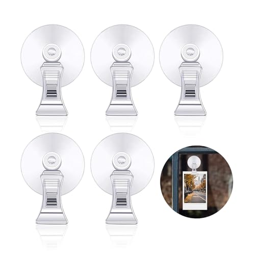 Nevoluxer 5Stück Saugnapf Haken – Starker Parkscheinhalter für Windschutzscheibe – Multifunktions Saugnapf mit Clip für Aquarium, Fenster & Glaswand – Hochwertige Sauger für Zuhause & Auto