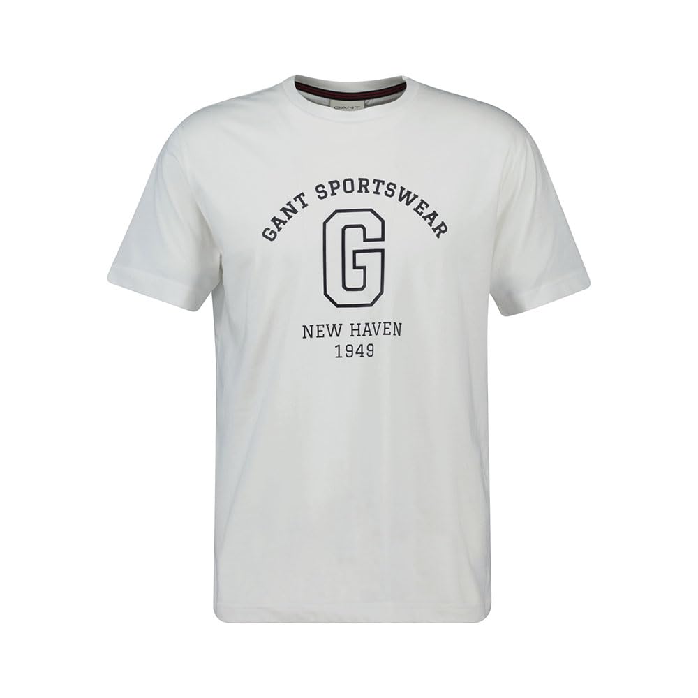 GANT Men's Graphic Ss Tshirt T-Shirt, Eggshell, XL