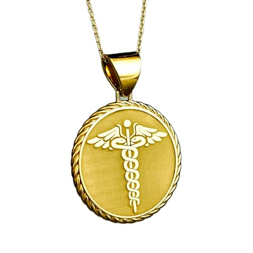 Collier pendentif pièce gravée symbole médical pour votre style quotidien