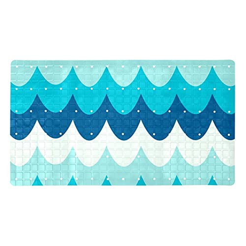 Tapis de bain bleu 40x70 cm antidérapant à ventouses pour la douche - 2