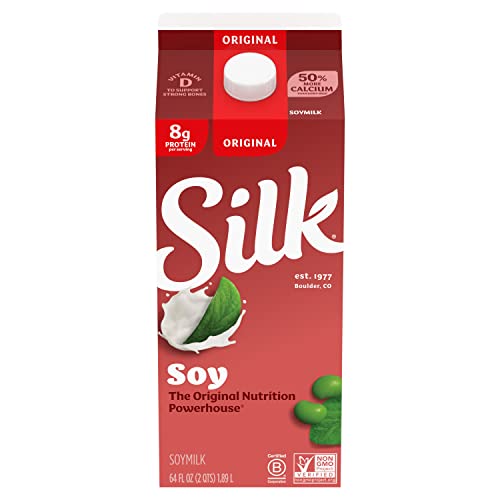Silk Soymilk, Original, Dairy-Free, Vegan, Non-Gmo Project Verified, Half Gallon, 64 Fl Oz #TOP2