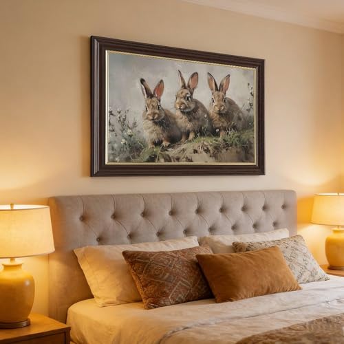 Impression sur toile lapin de Pâques rétro déco 20x30 cm - 4