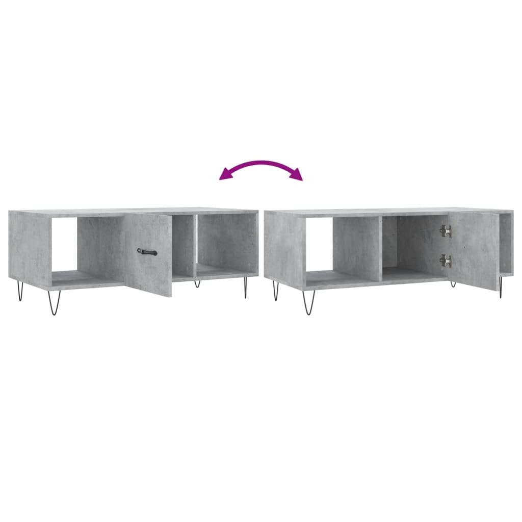Homgoday Tavolino da caffè grigio cemento 102 x 50 x 40 cm, tavolino in legno ingegnerizzato, tavolino da tè per soggiorno, sala ricevimenti degli ospiti, camera da letto e ufficio, mobili 225