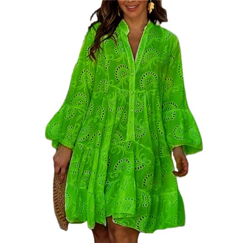 Robe midi décontractée brodée aux finitions de haute qualité