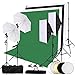 Messe mit günstig Kaufen-OUBO Profi Fotostudio Kit 4 x Schwarz 2 Weiß Grün Fotostudio Set mit 5in1 Reflektor 60cm Durchmesser Stativ Studiolampe Schutztasche