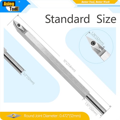 Cincel de torno de 10 pulgadas con punta de carburo de diamante y aro de cobre 3