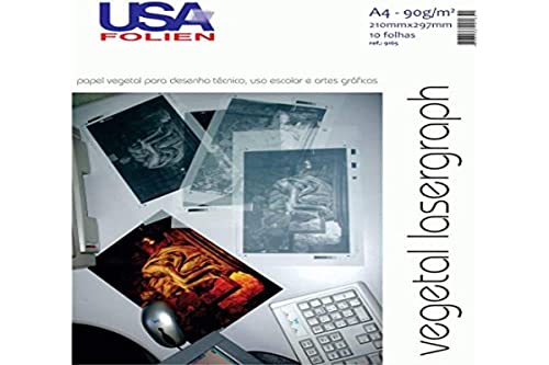 Papel Vegetal, USA Folien, A4, 90 Gramas, 210x297 mm, 10 Folhas