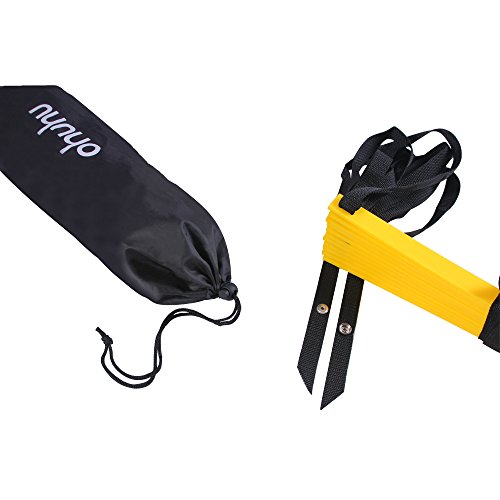 Ohuhu Agility Ladder Speed Training Exercise Ladders for Soccer Football Boxing Footwork Sports Speed Agility Training with Carry Bag 20ft 12 Rung Yellow