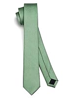 HISDERN Herren Krawatte Grün Salbei Dunkel Schmale Einfarbig Seide Krawatten für Herren Klassische Formelle Elegante Schlipse Hochzeit Party Business Krawatte 6cm
