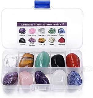 CrystalTears 10pcs Healing Crystals Gemstones Natural Tumble Polished Stones Set Chakra Quartz Crystal Stones for Reiki Meditation Home Decor
