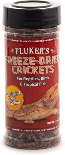 Fluker's Freeze Dried Crickets, Ideal for Reptiles, Birds, and Fish, Packed with Protein and Essential Nutrients, 1.2 oz